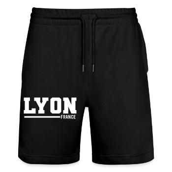 Lyon | France - Short de jogging bio TRAINER Stanley/Stella unisexe - noir - Devant - Nik (191cm) & Marisol (170cm)