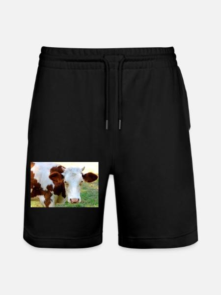 Cow Poster - Stanley/Stella Trainer Unisex Organic Jogging Shorts - black