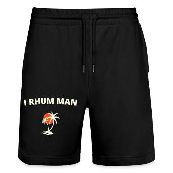 I rhum man - Short de jogging bio TRAINER Stanley/Stella unisexe - noir - Devant - Nik (191cm) & Marisol (170cm)