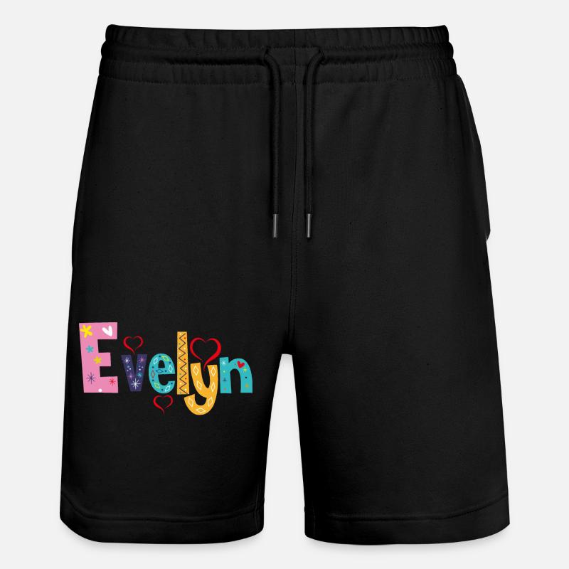 Personalisierter Evelyn-Name - Stanley/Stella Unisex Bio Joggingshorts Trainer  - Schwarz