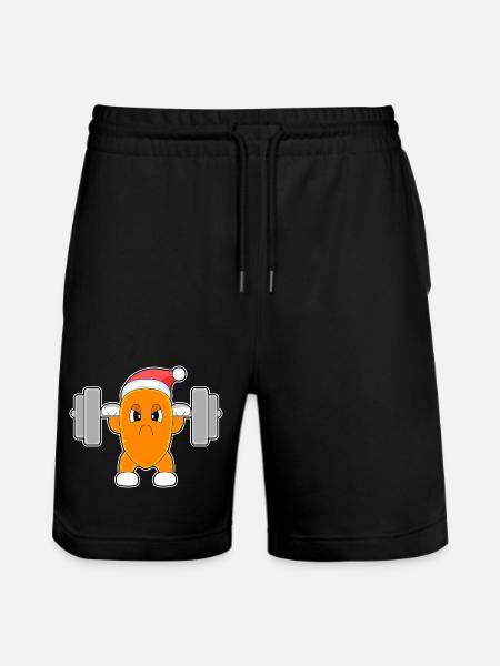 Carrot Christmas Bodybuilding - Stanley/Stella Trainer Unisex Organic Jogging Shorts - black