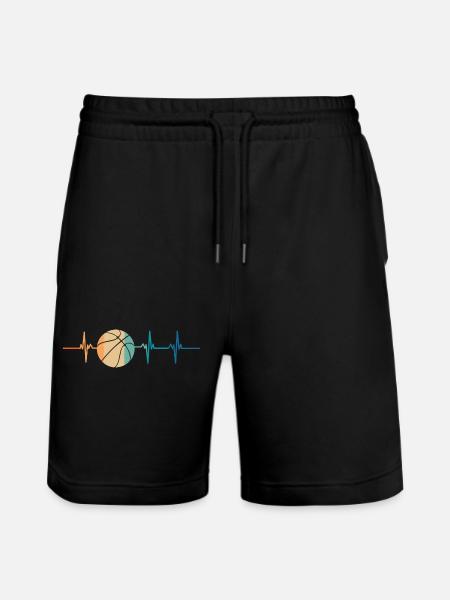 Basketball-Herzschlag - Stanley/Stella Unisex Bio Joggingshorts Trainer - Schwarz