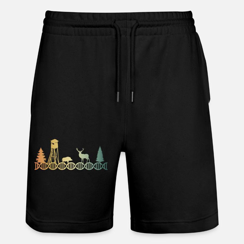 Hochsitz Jäger Jagen DNA - Stanley/Stella Unisex Bio Joggingshorts Trainer  - Schwarz