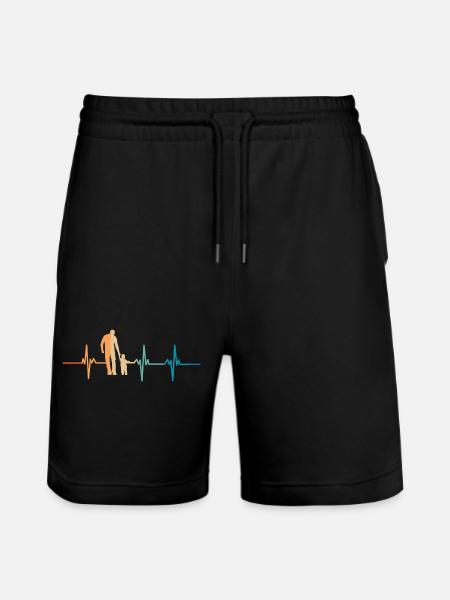 Dad's heartbeat - Stanley/Stella Trainer Unisex Organic Jogging Shorts - black