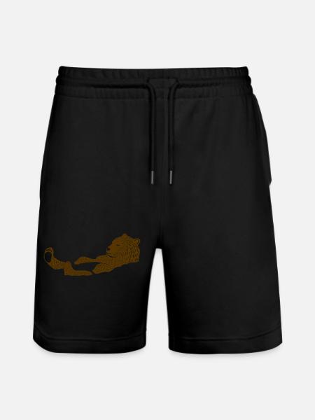 Lion Relaxation Silhouette Design - Stanley/Stella Trainer Unisex Organic Jogging Shorts - black