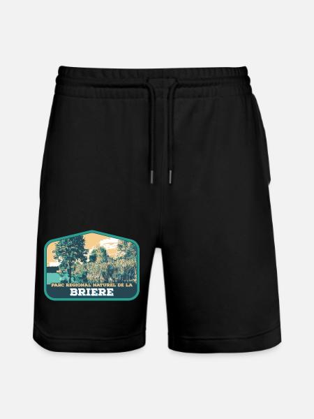 Brière Landscape Badge: Authentic Nature - Stanley/Stella Trainer Unisex Organic Jogging Shorts - black