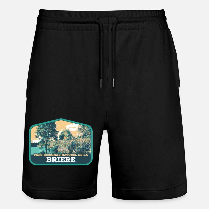 Écusson Paysage Brière : Nature Authentique - Short de jogging bio TRAINER Stanley/Stella unisexe - noir