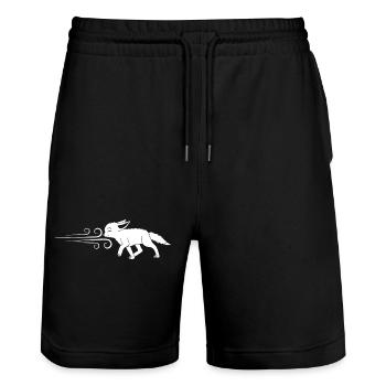 Le renard blanc et le vent - Short de jogging bio TRAINER Stanley/Stella unisexe - noir - Devant - Nik (191cm) & Marisol (170cm)