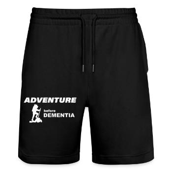 AVENTURE D’ESCALADE - Short de jogging bio TRAINER Stanley/Stella unisexe - noir - Devant - Nik (191cm) & Marisol (170cm)
