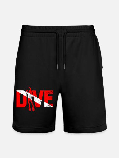 Tauchheld mit roten Streifen - Stanley/Stella Unisex Bio Joggingshorts Trainer  - Schwarz