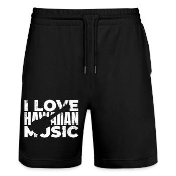 Ukulele Liebhaber Spruch - Stanley/Stella Unisex Bio Joggingshorts Trainer  - Schwarz - Vorne - Nik (191cm) & Marisol (170cm)