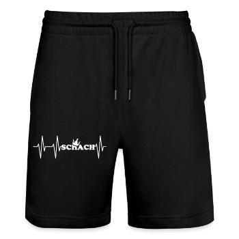 Schach Puls Krone Schachspiel Schachverein Symbol - Stanley/Stella Unisex Bio Joggingshorts Trainer  - Schwarz - Vorne - Nik (191cm) & Marisol (170cm)