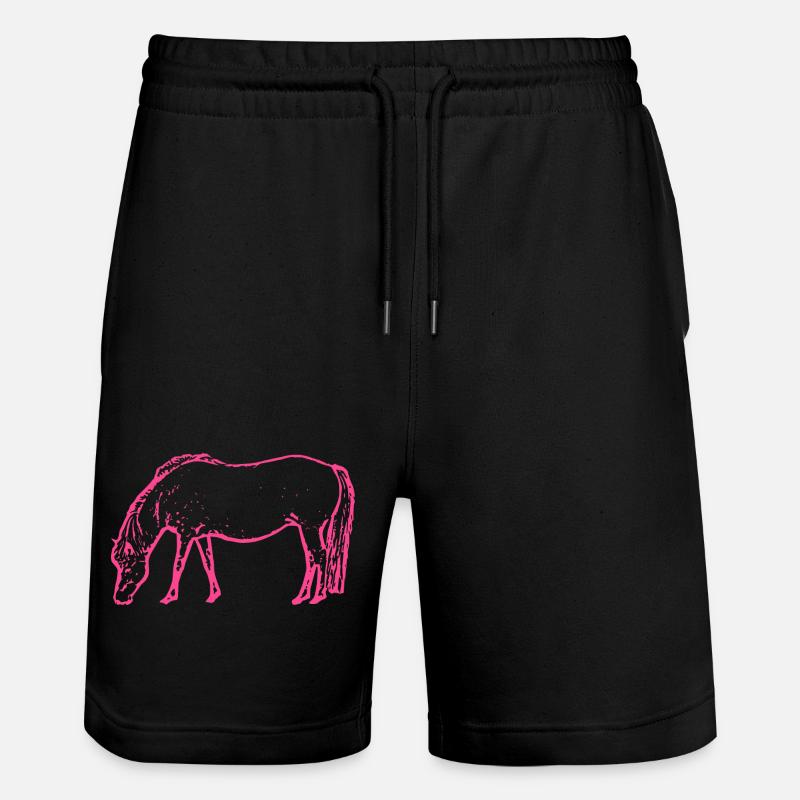 Pferd rosa pink - Stanley/Stella Unisex Bio Joggingshorts Trainer  - Schwarz