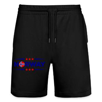 Norvège - Short de jogging bio TRAINER Stanley/Stella unisexe - noir - Devant - Nik (191cm) & Marisol (170cm)