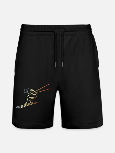 Wintersport Skizze - Stanley/Stella Unisex Bio Joggingshorts Trainer - Schwarz