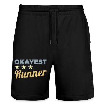 Okayest Runner - Stanley/Stella Trainer Unisex Organic Jogging Shorts - black - Front - Nik (191cm) & Marisol (170cm)