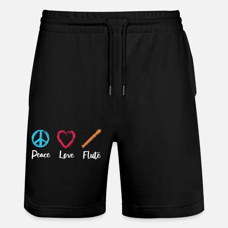 Flûte d’amour de paix - Short de jogging bio TRAINER Stanley/Stella unisexe - noir