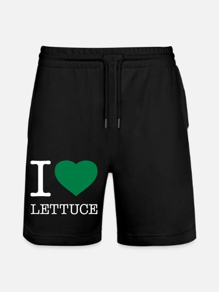 I LOVE LETTUCE Salad - Stanley/Stella Trainer Unisex Organic Jogging Shorts - black
