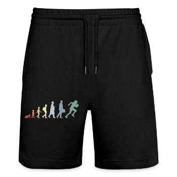 American Football Development - Stanley/Stella Trainer Unisex Organic Jogging Shorts - black - Front - Nik (191cm) & Marisol (170cm)