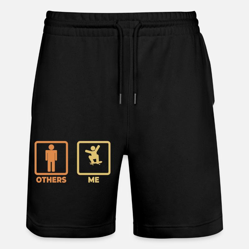Skater Strichmännchen - Stanley/Stella Unisex Bio Joggingshorts Trainer  - Schwarz