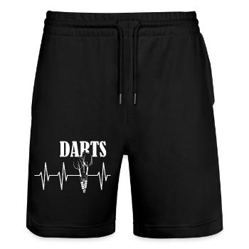 darts puls dart Herzschlag Symbol Sport Icon Liebe - Stanley/Stella Unisex Bio Joggingshorts Trainer  - Schwarz - Vorne - Nik (191cm) & Marisol (170cm)