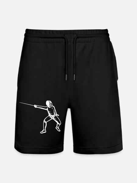 Fencer's Sketch - Stanley/Stella Trainer Unisex Organic Jogging Shorts - black