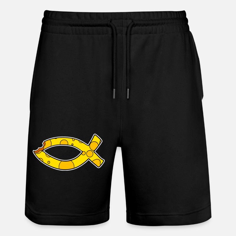Fisch Symbol Käse - Stanley/Stella Unisex Bio Joggingshorts Trainer  - Schwarz