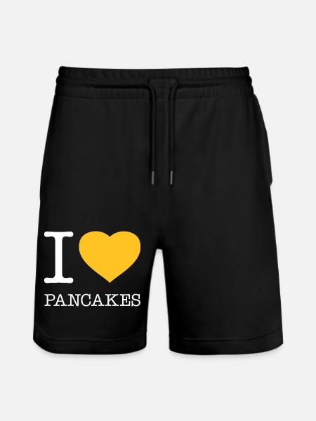 I LOVE PANCAKES - Stanley/Stella Trainer Unisex Organic Jogging Shorts - black