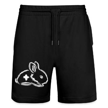 Veterinarian Rabbit - Stanley/Stella Trainer Unisex Organic Jogging Shorts - black - Front - Nik (191cm) & Marisol (170cm)