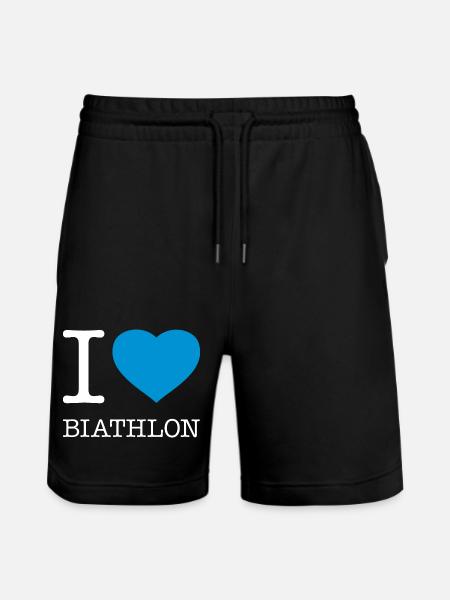 I LOVE BIATHLON - Stanley/Stella Trainer Unisex Organic Jogging Shorts - black