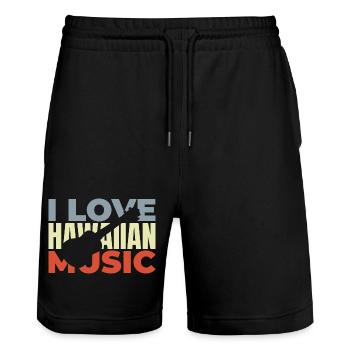 Hawaii Music - Stanley/Stella Trainer Unisex Organic Jogging Shorts - black - Front - Nik (191cm) & Marisol (170cm)