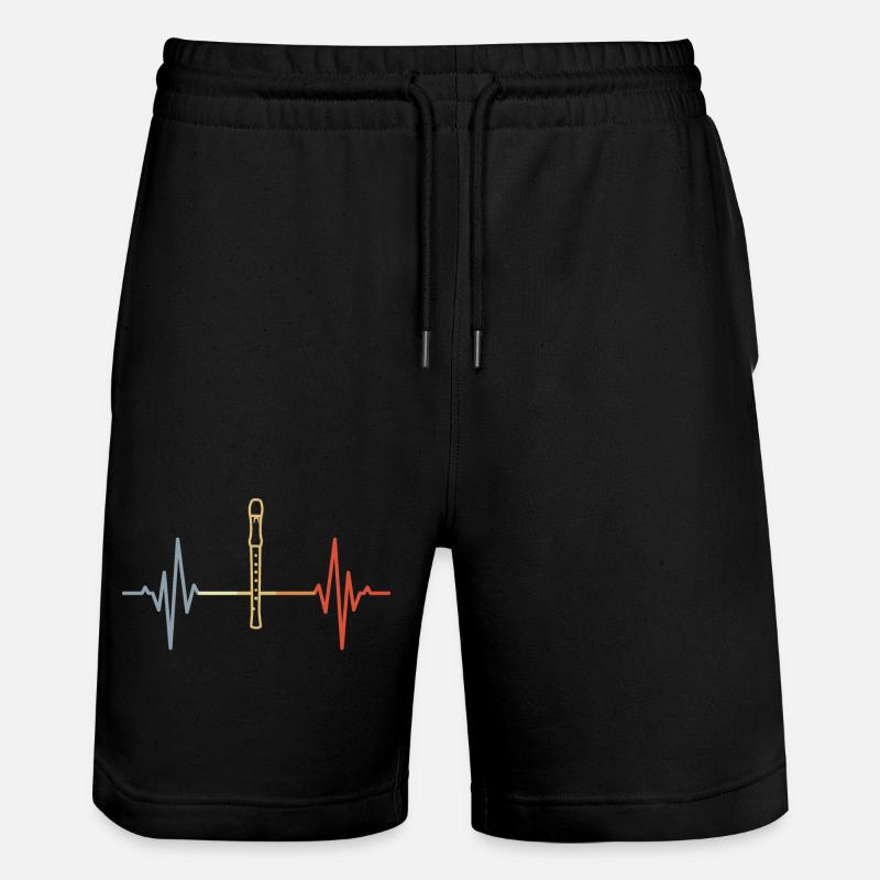 Flûte Heartbeat Retro - Short de jogging bio TRAINER Stanley/Stella unisexe - noir