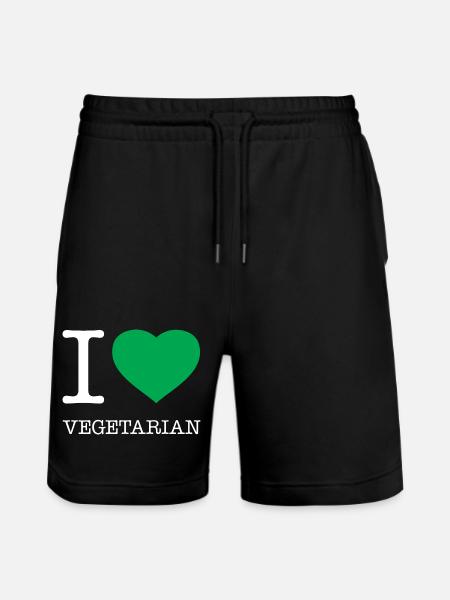J’ADORE LE VÉGÉTARISME - Short de jogging bio TRAINER Stanley/Stella unisexe - noir