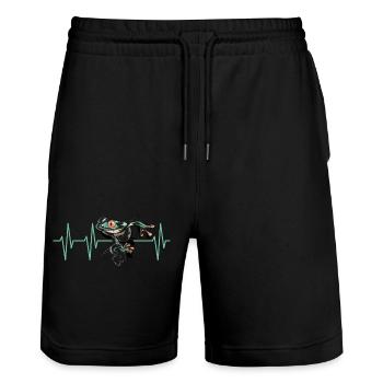 frog pulse heartbeat poison dart frogSymbol icon - Stanley/Stella Trainer Unisex Organic Jogging Shorts - black - Front - Nik (191cm) & Marisol (170cm)