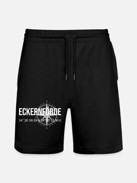 Koordinaten Eckernförde - Stanley/Stella Unisex Bio Joggingshorts Trainer - Schwarz