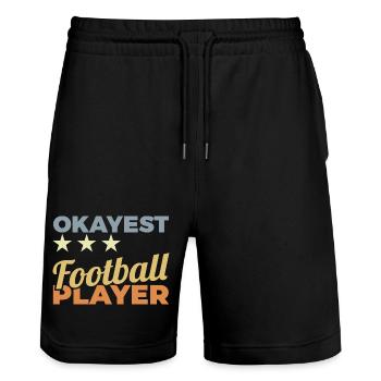 Footballeur américain moyen - Short de jogging bio TRAINER Stanley/Stella unisexe - noir - Devant - Nik (191cm) & Marisol (170cm)