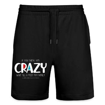 Ich bin verrückt (dunkel) - Stanley/Stella Unisex Bio Joggingshorts Trainer  - Schwarz - Vorne - Nik (191cm) & Marisol (170cm)
