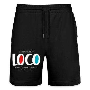 Ich bin verrückt (dunkel) - Stanley/Stella Unisex Bio Joggingshorts Trainer  - Schwarz - Vorne - Nik (191cm) & Marisol (170cm)