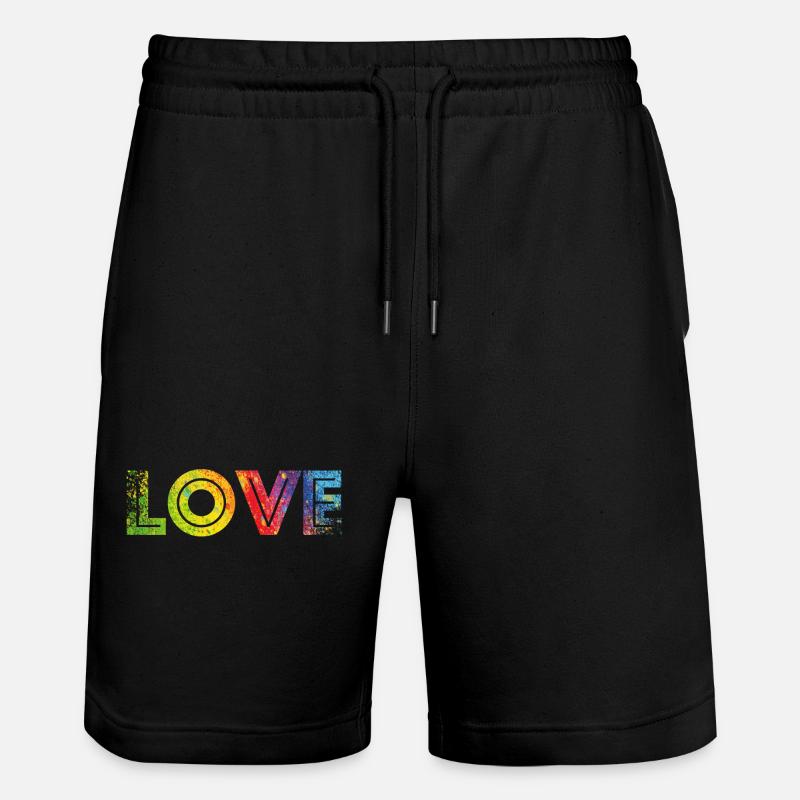 AMOUR arc-en-ciel moucheté - Short de jogging bio TRAINER Stanley/Stella unisexe - noir
