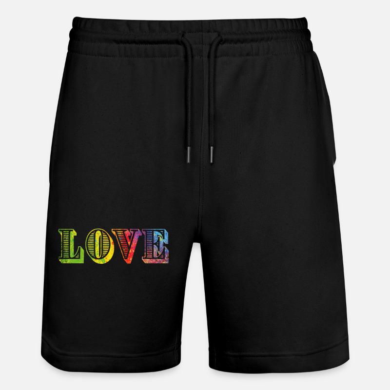 LOVE colours speckled 02 - Stanley/Stella Unisex Bio Joggingshorts Trainer  - Schwarz