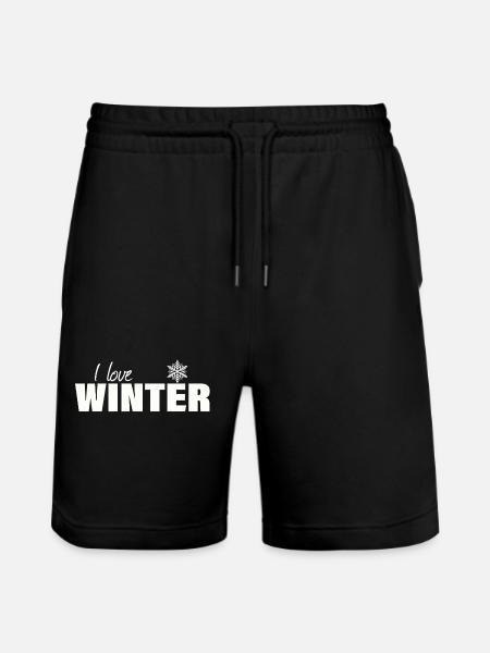 i love winter - Stanley/Stella Trainer Unisex Organic Jogging Shorts - black