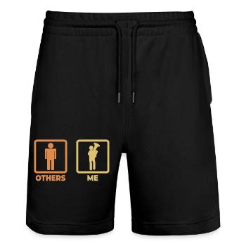 Tuba Strichfiguren - Stanley/Stella Unisex Bio Joggingshorts Trainer  - Schwarz - Vorne - Nik (191cm) & Marisol (170cm)