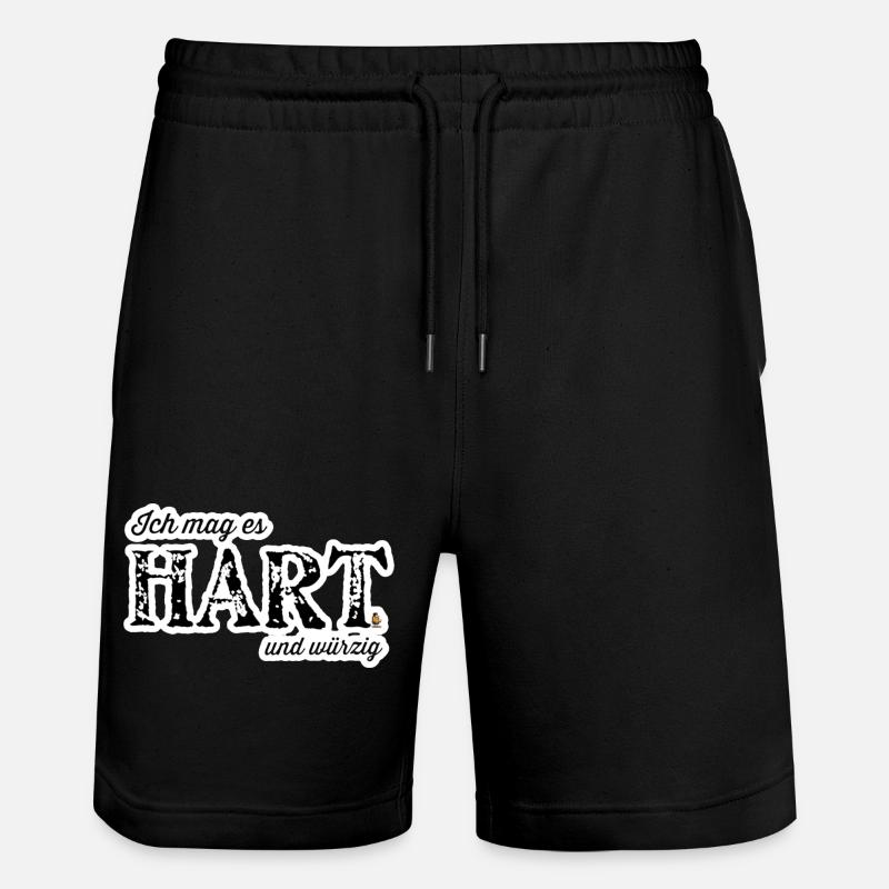 Hart und Würzig Textdesign - Stanley/Stella Unisex Bio Joggingshorts Trainer - Schwarz