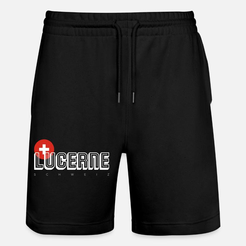 KONIZ Schweiz Flag Emblem - Stanley/Stella Trainer Unisex Organic Jogging Shorts - black