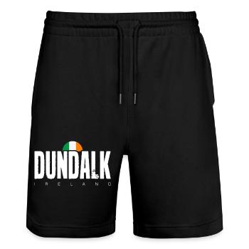 Dundalk Irish Flag Bold Text Tee - Stanley/Stella Trainer Unisex Organic Jogging Shorts - black - Front - Nik (191cm) & Marisol (170cm)