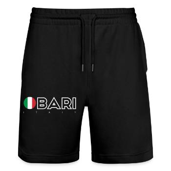 Bari - Short de jogging bio TRAINER Stanley/Stella unisexe - noir - Devant - Nik (191cm) & Marisol (170cm)