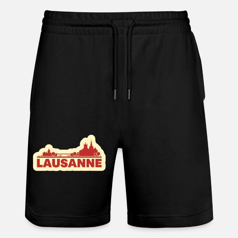 Lausanne Skyline Rétro - Short de jogging bio TRAINER Stanley/Stella unisexe - noir