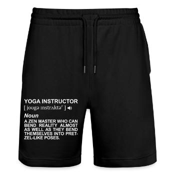 Définition du professeur de yoga - Short de jogging bio TRAINER Stanley/Stella unisexe - noir - Devant - Nik (191cm) & Marisol (170cm)