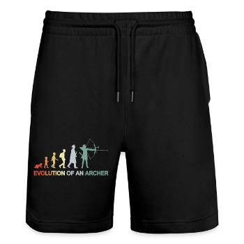 Évolution des archers - Short de jogging bio TRAINER Stanley/Stella unisexe - noir - Devant - Nik (191cm) & Marisol (170cm)