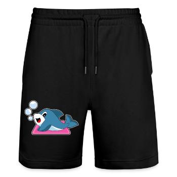 Dolphin Yoga Fitness Gymnastique - Short de jogging bio TRAINER Stanley/Stella unisexe - noir - Devant - Nik (191cm) & Marisol (170cm)